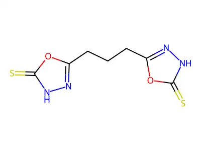5-[3-(5-Mercapto-1,3,4-oxadiazol-2-yl)propyl]-1,3,4-oxadiazole-2-thiol structure