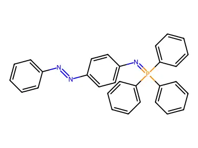 (E)-1-phenyl-2-{4-[(triphenyl-lambda~5~-phosphanylidene)amino]phenyl}diazene structure