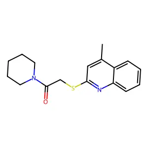 2-(4-Methylquinolin-2-yl)sulfanyl-1-piperidin-1-ylethanone structure