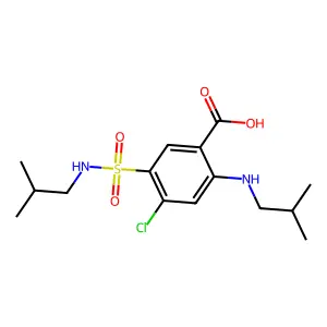 4-chloro-2-(isobutylamino)-5-(N-isobutylsulfamoyl)benzoic acid structure