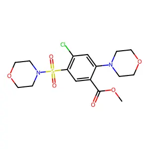 Methyl 4-chloro-2-(4-morpholinyl)-5-(4-morpholinylsulfonyl)benzoate structure