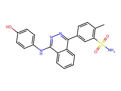 5-{4-[(4-Hydroxyphenyl)amino]phthalazin-1-yl}-2-methylbenzenesulfonamide structure