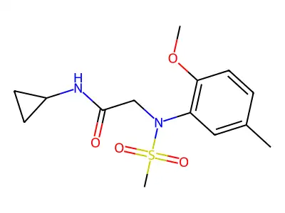 N-cyclopropyl-2-(2-methoxy-5-methyl-N-methylsulfonylanilino)acetamide structure