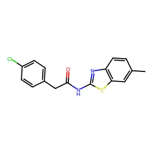 2-(4-chlorophenyl)-N-(6-methyl-1,3-benzothiazol-2-yl)acetamide structure