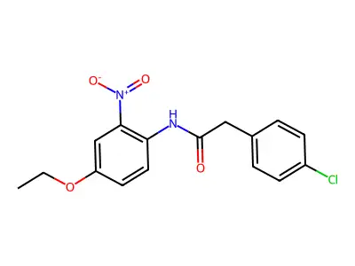 2-(4-chlorophenyl)-N-(4-ethoxy-2-nitrophenyl)acetamide structure