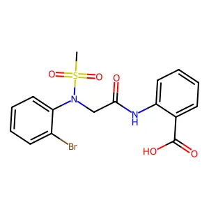 2-{2-[(2-Bromophenyl)(methylsulfonyl)amino]acetylamino}benzoic acid structure