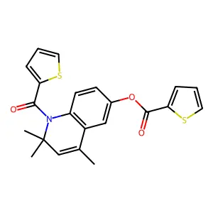 [2,2,4-Trimethyl-1-(thiophene-2-carbonyl)quinolin-6-yl] thiophene-2-carboxylate structure