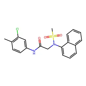 N-(3-chloro-4-methylphenyl)-2-[(methylsulfonyl)(1-naphthyl)amino]acetamide structure