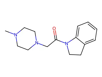 1-Indolinyl-2-(4-methylpiperazinyl)ethan-1-one structure