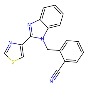 2-[[2-(1,3-Thiazol-4-yl)benzimidazol-1-yl]methyl]benzonitrile structure