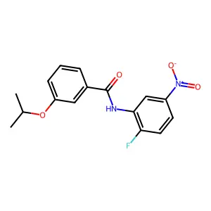 N-(2-fluoro-5-nitrophenyl)-3-propan-2-yloxybenzamide structure