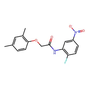 2-(2,4-dimethylphenoxy)-N-{2-fluoro-5-nitrophenyl}acetamide structure