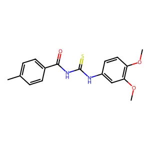 N-[(3,4-dimethoxyphenyl)carbamothioyl]-4-methylbenzamide structure