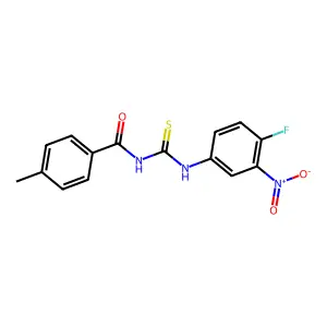 N-[(4-fluoro-3-nitrophenyl)carbamothioyl]-4-methylbenzamide structure