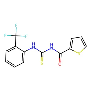 N-[[2-(trifluoromethyl)phenyl]carbamothioyl]thiophene-2-carboxamide structure
