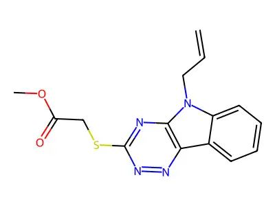 (9-Allyl-9H-1,3,4,9-tetraaza-fluoren-2-ylsulfanyl)-acetic acid methyl ester structure