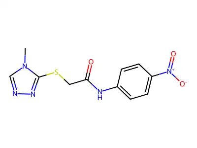 2-[(4-methyl-1,2,4-triazol-3-yl)sulfanyl]-N-(4-nitrophenyl)acetamide structure