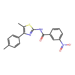 3-nitro-N-[5-methyl-4-(4-methylphenyl)-1,3-thiazol-2-yl]benzamide structure