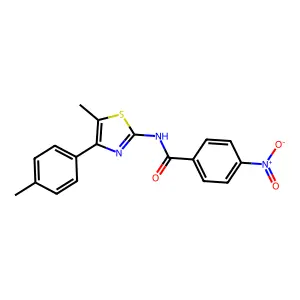 4-nitro-N-[5-methyl-4-(4-methylphenyl)-1,3-thiazol-2-yl]benzamide structure