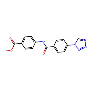 methyl 4-(4-(1H-tetrazol-1-yl)benzamido)benzoate structure