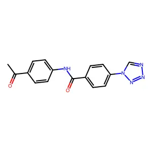 N-(4-acetylphenyl)-4-(1H-tetrazol-1-yl)benzamide structure