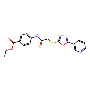 Ethyl 4-(2-{[5-(pyridin-3-YL)-1,3,4-oxadiazol-2-YL]sulfanyl}acetamido)benzoate structure