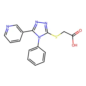 2-((4-phenyl-5-(pyridin-3-yl)-4H-1,2,4-triazol-3-yl)sulfanyl)acetic acid structure