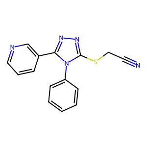 (4-Phenyl-5-pyridin-3-yl-4H-[1,2,4]triazol-3-ylsulfanyl)-acetonitrile structure