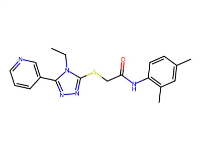 N-(2,4-dimethylphenyl)-2-[(4-ethyl-5-pyridin-3-yl-1,2,4-triazol-3-yl)sulfanyl]acetamide structure