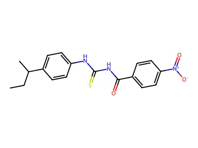 N-[(4-butan-2-ylphenyl)carbamothioyl]-4-nitrobenzamide structure