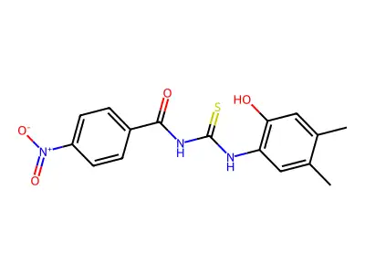 N-[(2-hydroxy-4,5-dimethylphenyl)carbamothioyl]-4-nitrobenzamide structure