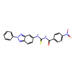 4-nitro-N-[(2-phenylbenzotriazol-5-yl)carbamothioyl]benzamide structure
