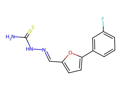 2-[[5-(3-Fluorophenyl)-2-furanyl]methylene]hydrazinecarbothioamide structure
