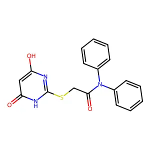 2-[(4-hydroxy-6-oxo-1H-pyrimidin-2-yl)sulfanyl]-N,N-diphenylacetamide structure