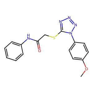 2-[1-(4-methoxyphenyl)tetrazol-5-yl]sulfanyl-N-phenylacetamide structure