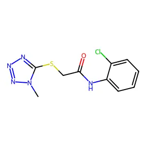 N-(2-chlorophenyl)-2-(1-methyltetrazol-5-yl)sulfanylacetamide structure