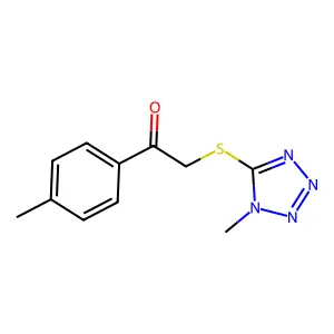 2-[(1-methyl-1H-1,2,3,4-tetrazol-5-yl)sulfanyl]-1-(4-methylphenyl)ethan-1-one structure
