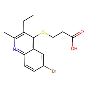 3-[(6-Bromo-3-ethyl-2-methylquinolin-4-yl)sulfanyl]propanoic acid structure