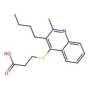 3-(3-Butyl-2-methylquinolin-4-yl)sulfanylpropanoic acid structure