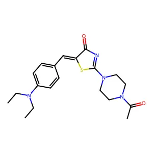 (E)-2-(4-acetylpiperazin-1-yl)-5-(4-(diethylamino)benzylidene)thiazol-4(5H)-one structure