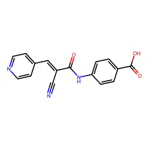 4-[(2-Cyano-3-pyridin-4-ylprop-2-enoyl)amino]benzoic acid structure