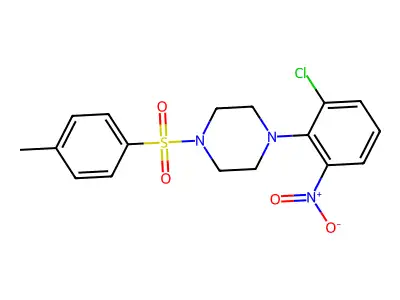 1-(2-Chloro-6-nitrophenyl)-4-(4-methylphenyl)sulfonylpiperazine structure