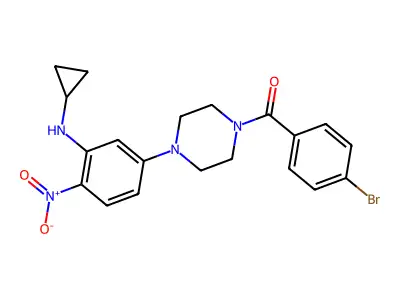 (4-Bromophenyl)-[4-[3-(cyclopropylamino)-4-nitrophenyl]piperazin-1-yl]methanone structure