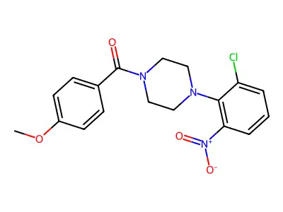 [4-(2-Chloro-6-nitrophenyl)piperazin-1-yl]-(4-methoxyphenyl)methanone structure