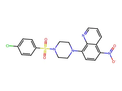8-[4-(4-Chlorophenyl)sulfonylpiperazin-1-yl]-5-nitroquinoline structure