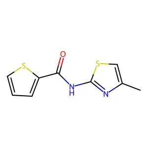 N-(4-methyl-1,3-thiazol-2-yl)-2-thiophenecarboxamide structure