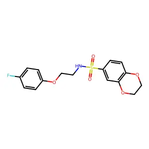 N-[2-(4-fluorophenoxy)ethyl]-2,3-dihydro-1,4-benzodioxine-6-sulfonamide structure