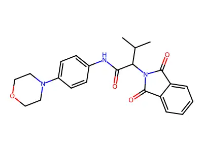 2-(1,3-dioxobenzo[c]azolin-2-yl)-3-methyl-N-(4-morpholin-4-ylphenyl)butanamide structure
