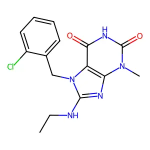 7-[(2-Chlorophenyl)methyl]-8-(ethylamino)-3-methylpurine-2,6-dione structure