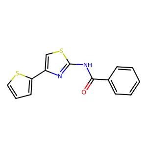 N-[4-(thiophen-2-yl)-1,3-thiazol-2-yl]benzamide structure
